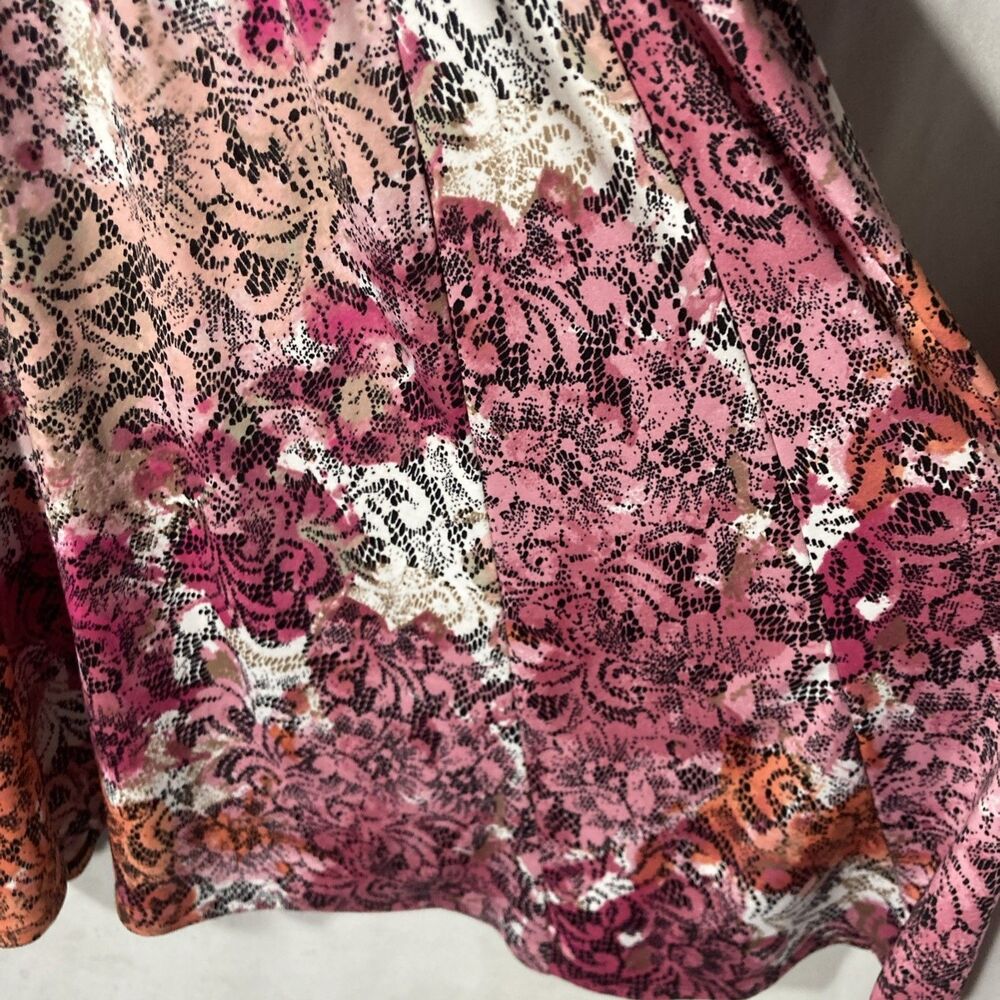 KIM ROGERS dress PL multicolor floral scoop neck dolman sleeves a-line - Picture 7 of 9